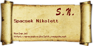 Spacsek Nikolett névjegykártya